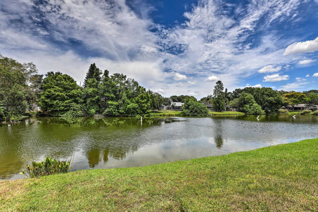 Lanai And Pond At Tranquil Bradenton Retreat! Villa Bagian luar foto
